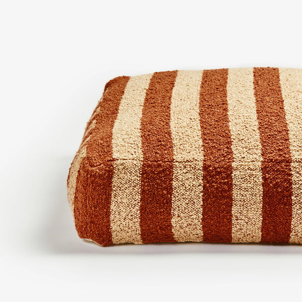 Boucle Stripe Chocolate Pouffe