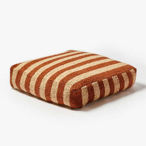 Boucle Stripe Chocolate Pouffe