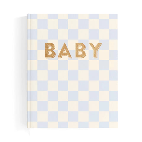 Baby Book Blue Check