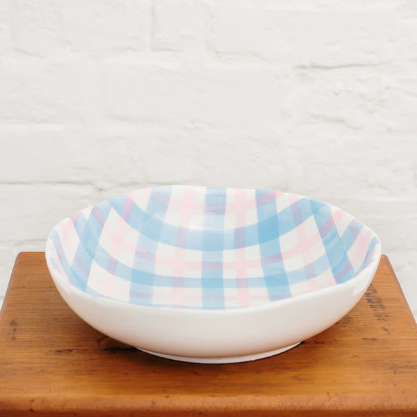 Salad Bowl Pink & Blue Gingham