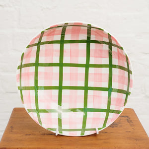 Salad Bowl Pink & Dark Green Gingham