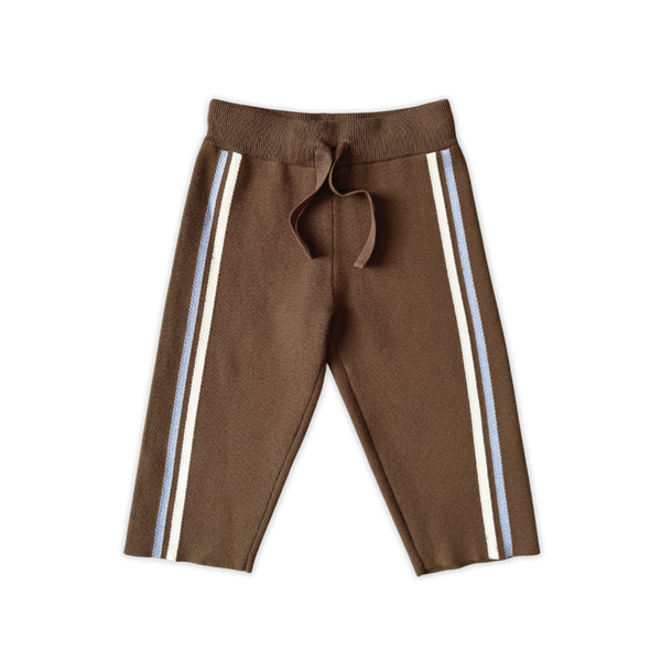 Organic Striped Milano Knit Pants Espresso