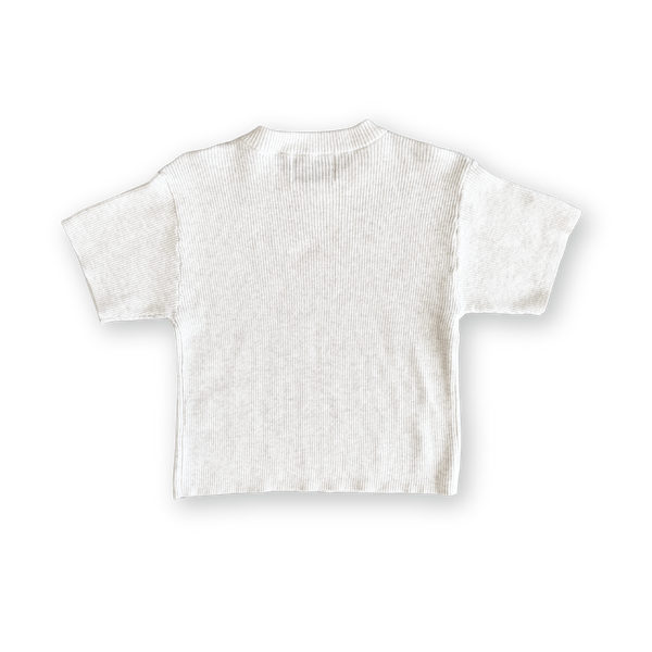 Ribbed Knitted Logo Tee Coconut