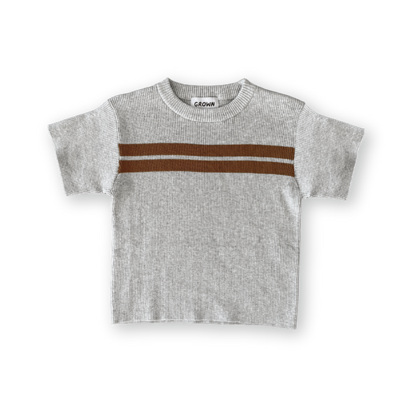 Twin Stripe Ribbede Tee