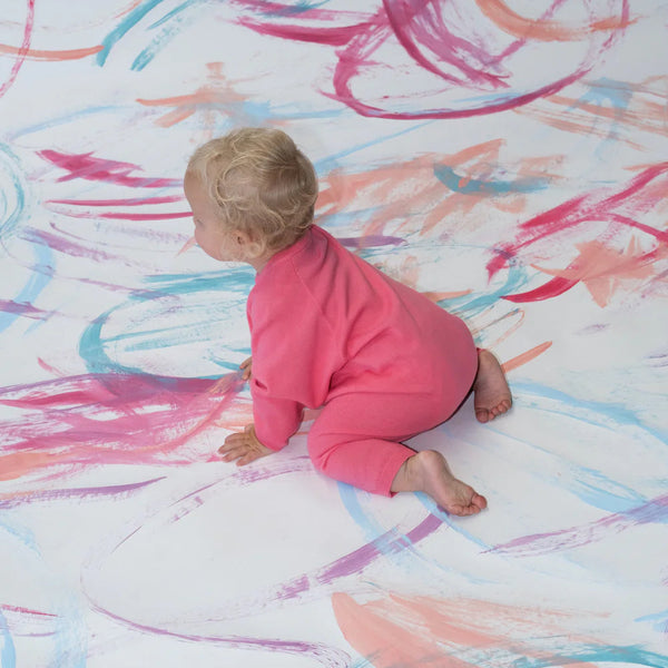 Organic Knit Zipper Starsuit - Bright Sorbet