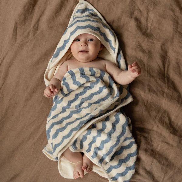 Cotton Hooded Towel Waves