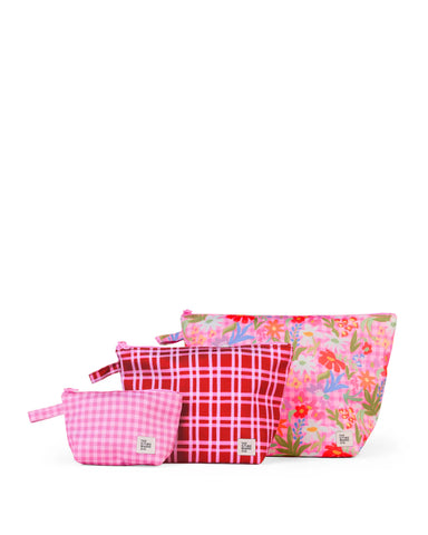 Flowerburst Handy Pouch Trio (set of 3)