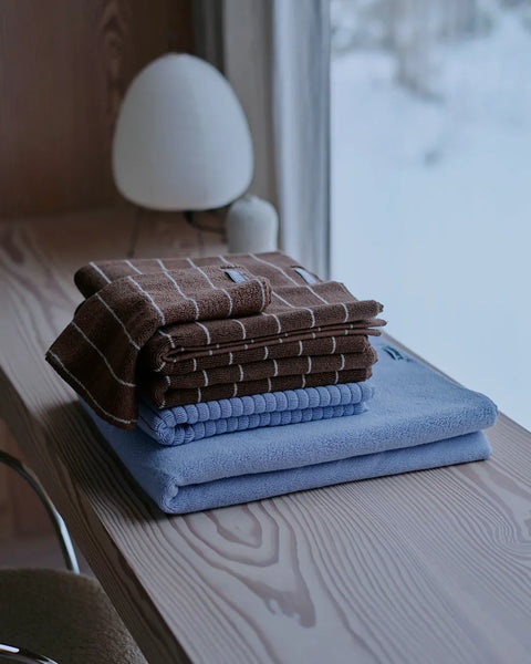Bath Towels Hazelnut Pinstripe