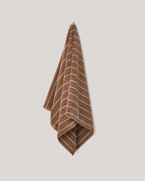 Bath Towels Hazelnut Pinstripe