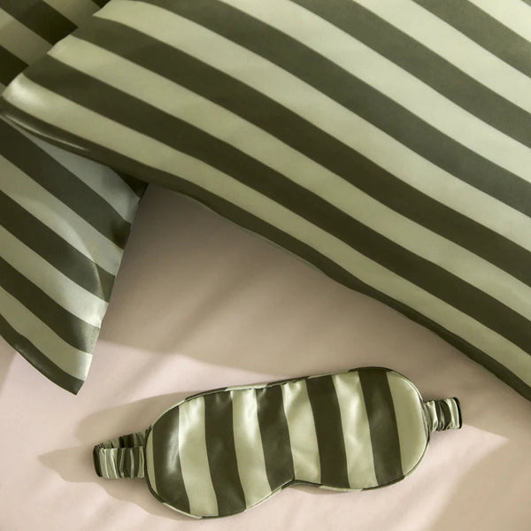 Silk Pillowcase Wasabi Stripes