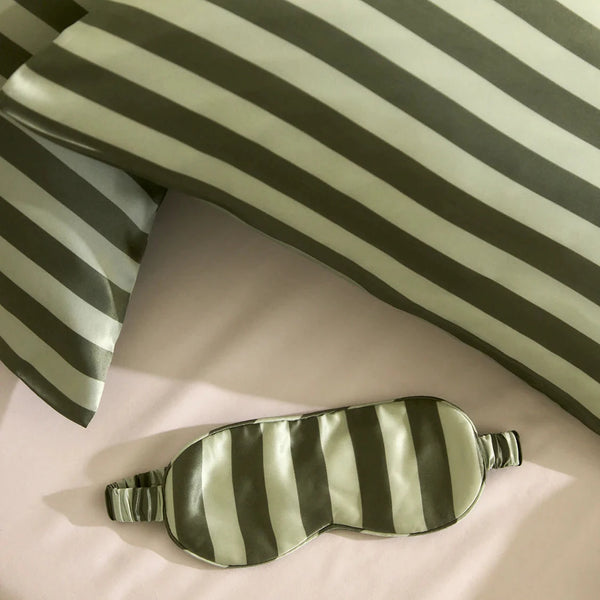 Silk Eye Mask Wasabi Stripes