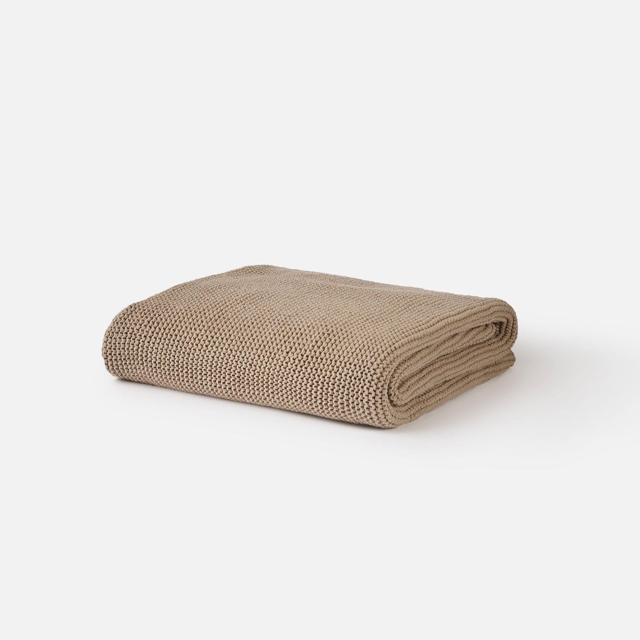 Purl Knit Throw Beige