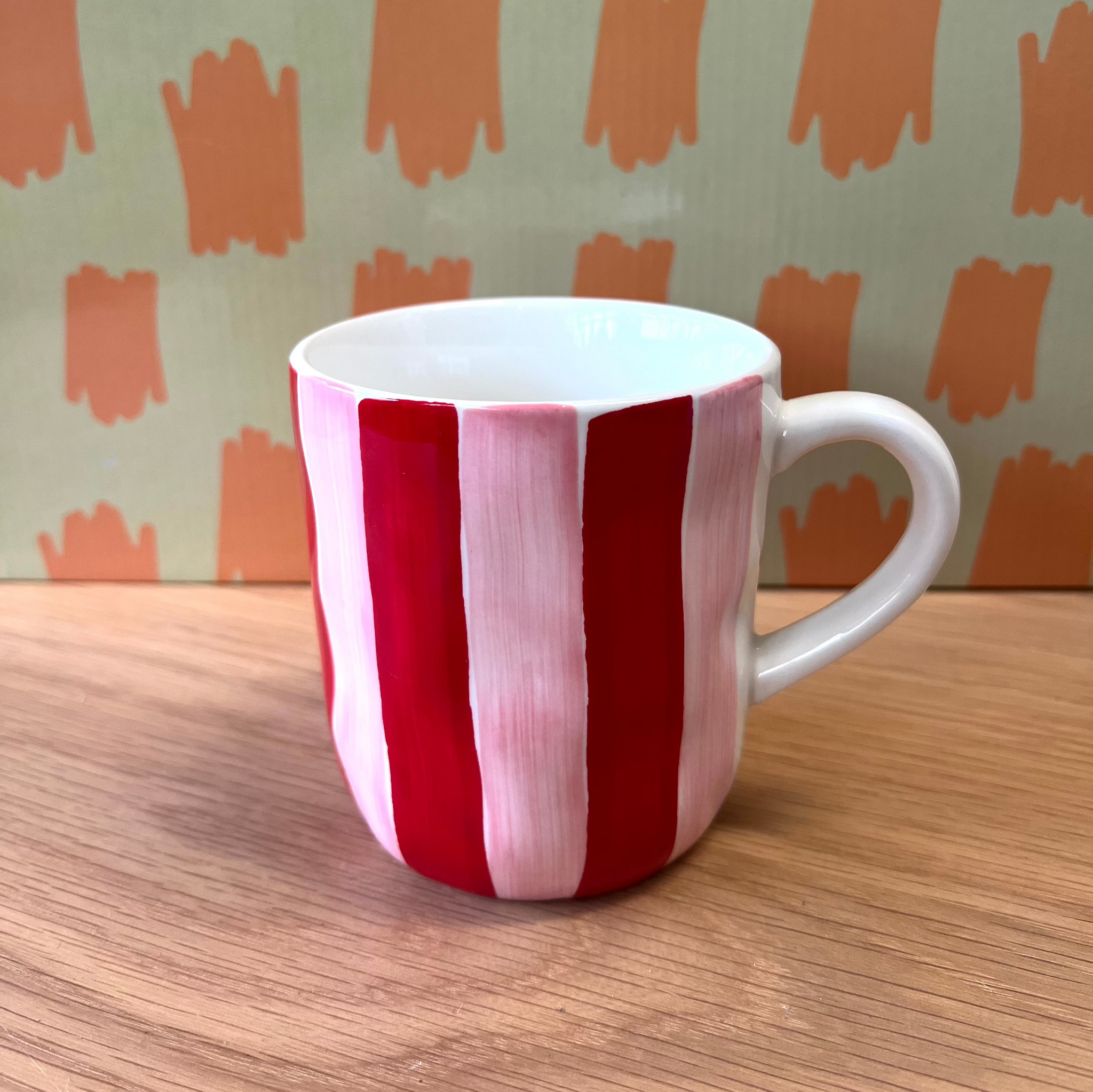 Pink and Red Stripe Mug