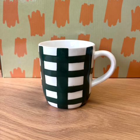 Emerald Green Gingham Mug