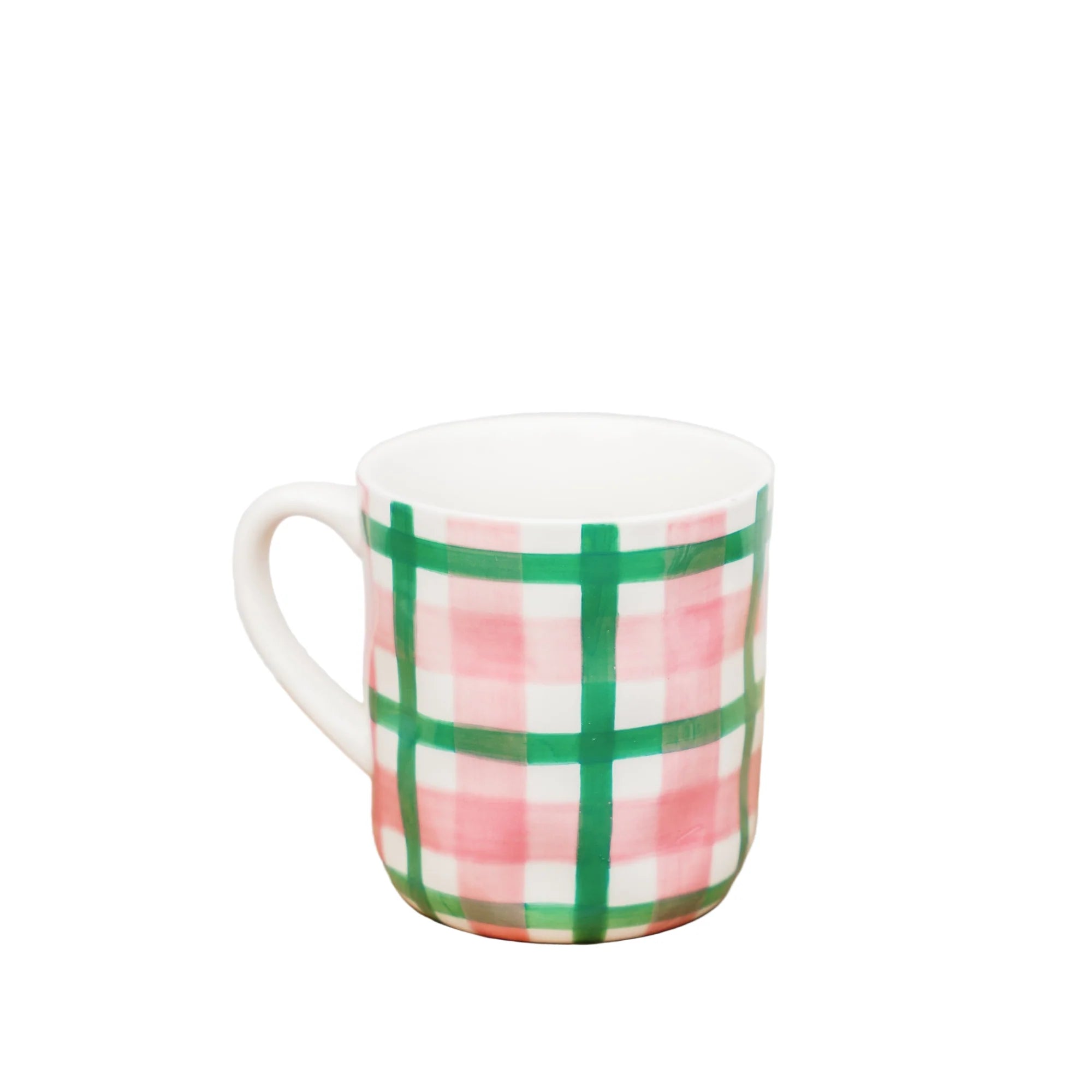 Pink & Green Gingham Mug