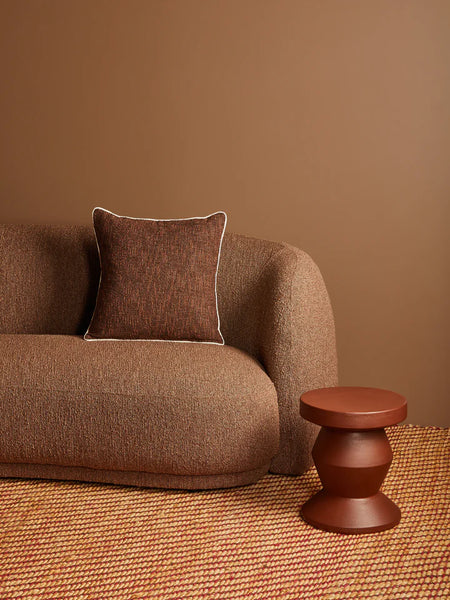 Gem Chocolate Brown Textured Cushion