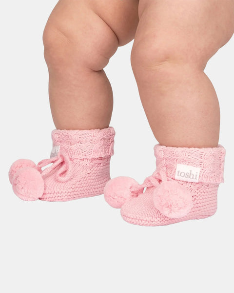 Organic Booties Yummy Misty Rose