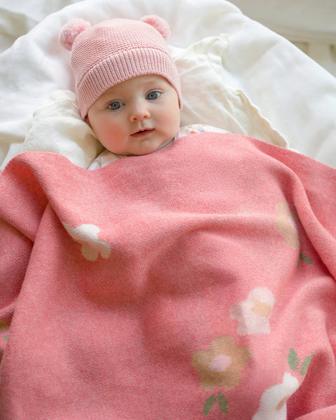 Organic Beanie Snowy Misty Rose