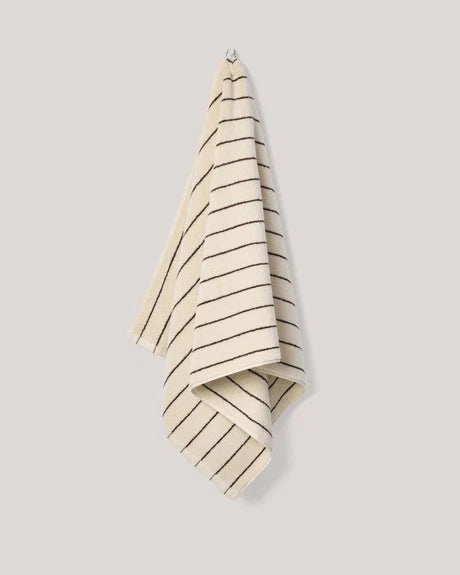 Bath Towels Cream Pinstripe