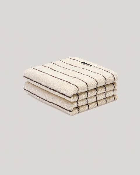 Bath Towels Cream Pinstripe