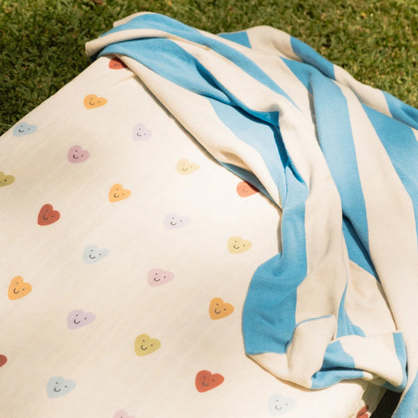 Organic knitted Blanket - Pink Stripe