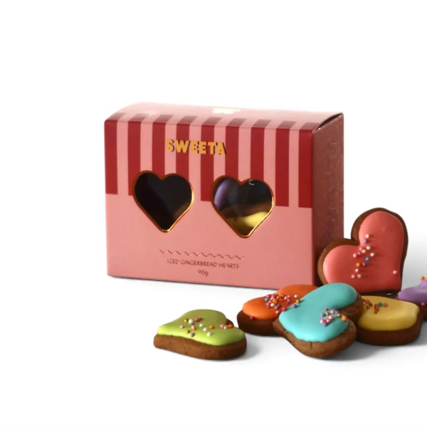 Festive Treats Iced Gingerbread Hearts 90g