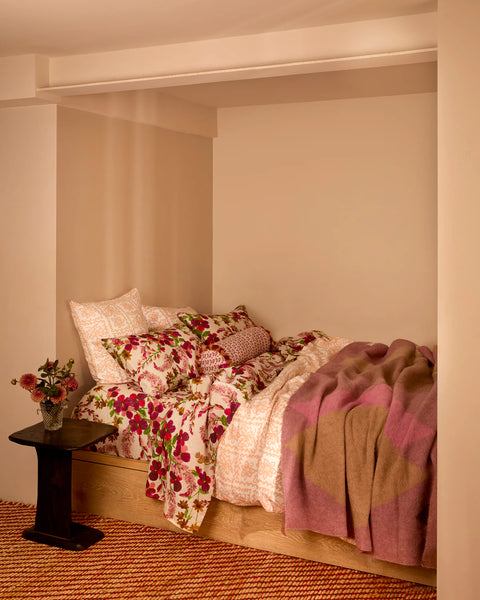 Geometric Pink Mohair Throw
