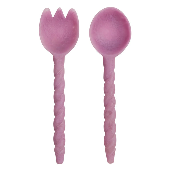 Rose Salad Servers Orchid