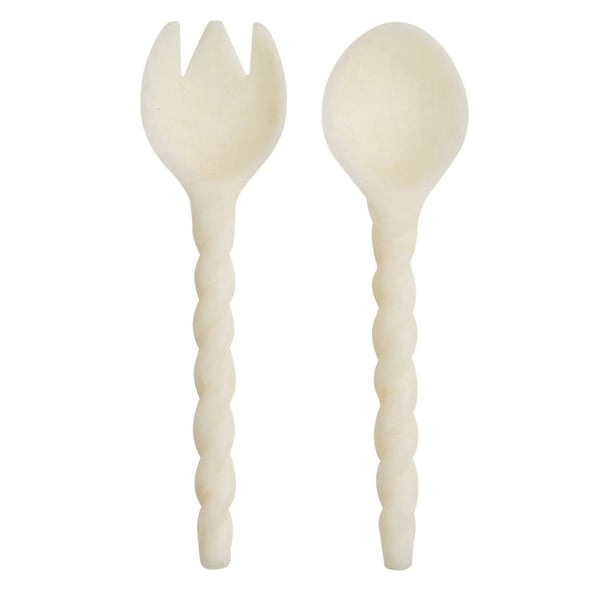 Rose Salad Servers Pearl