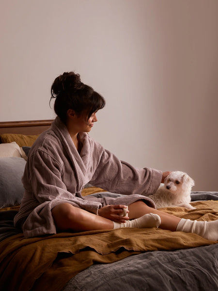 Velour Cotton Robe Pansy