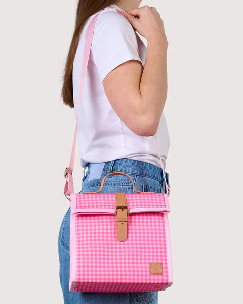 Tickled Pink Gingham Lunch Satchel