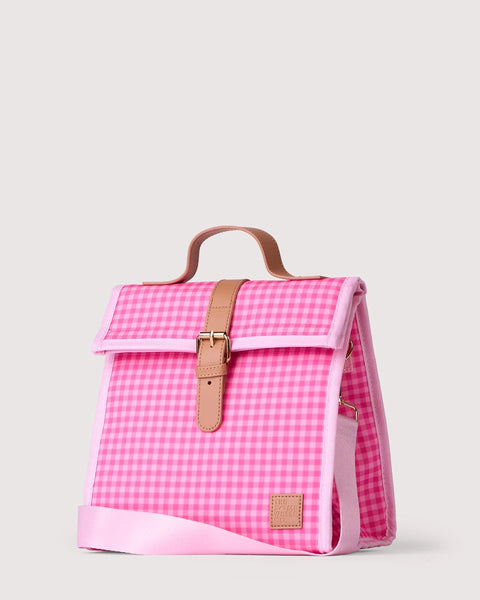 Tickled Pink Gingham Lunch Satchel