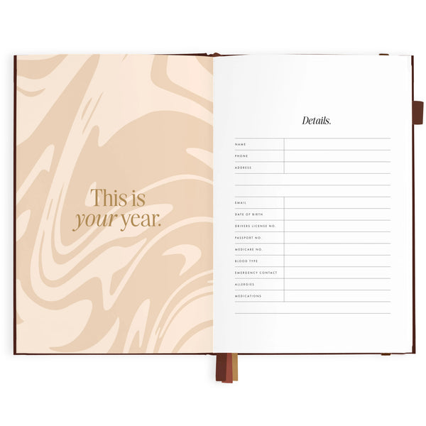 2027 A5 Vertical Planner Chocolate
