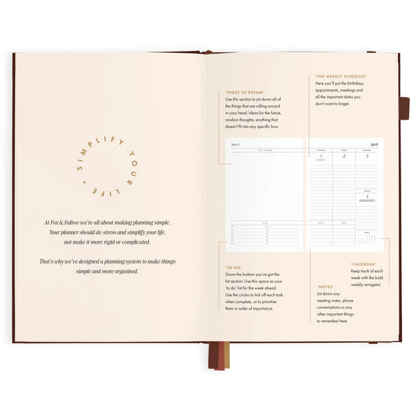 2027 A5 Vertical Planner Chocolate