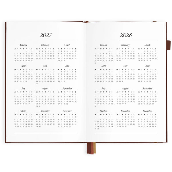 2027 A5 Vertical Planner Chocolate