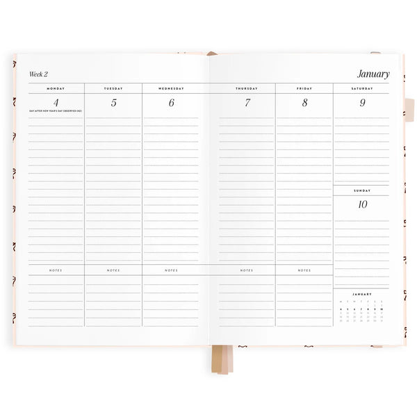 2027 A5 Vertical Planner French Bows