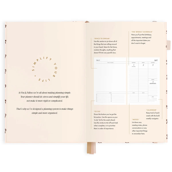 2027 A5 Vertical Planner French Bows