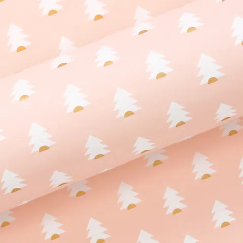 Little Pine Blush/White Christmas Wrapping Paper 2.5 Meters