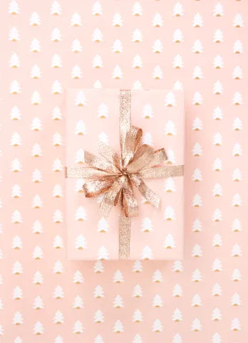 Little Pine Blush/White Christmas Wrapping Paper 2.5 Meters