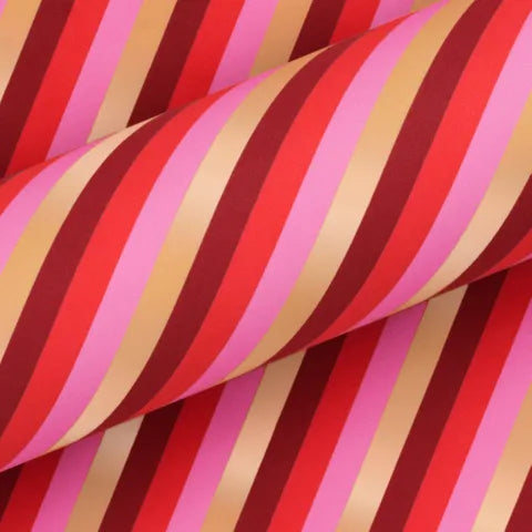 Peppermint Parade Scarlet Red Christmas Wrapping Paper 10 Meters