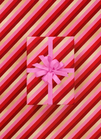 Peppermint Parade Scarlet Red Christmas Wrapping Paper 10 Meters