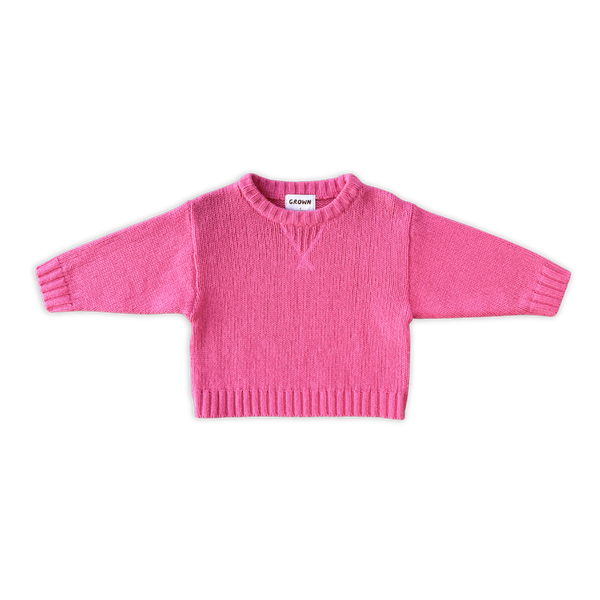 Merino Blend Knit Pullover Raspberry