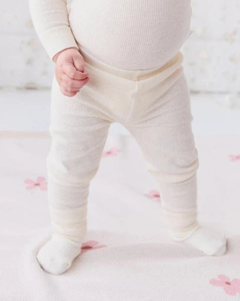 Organic Cotton Fine Rib Legging - Lily Fleck