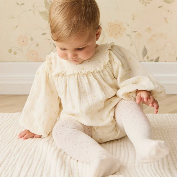 Organic Cotton Muslin Frances Playsuit Vintage Ditsy