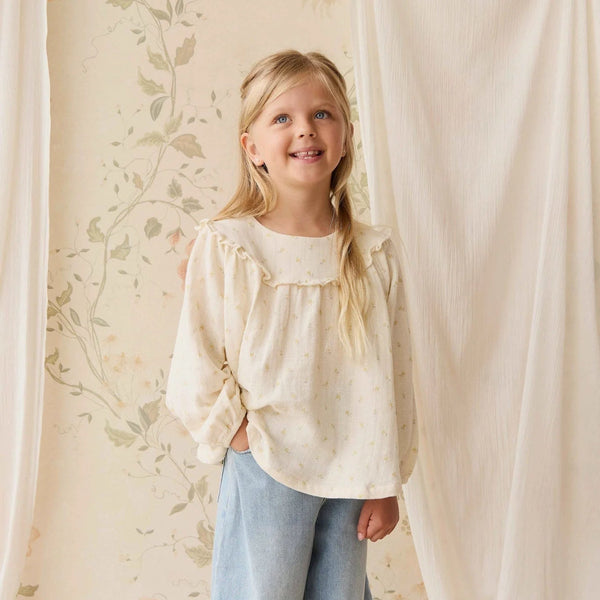 Organic Cotton Muslin Amira Blouse Vintage Ditsy