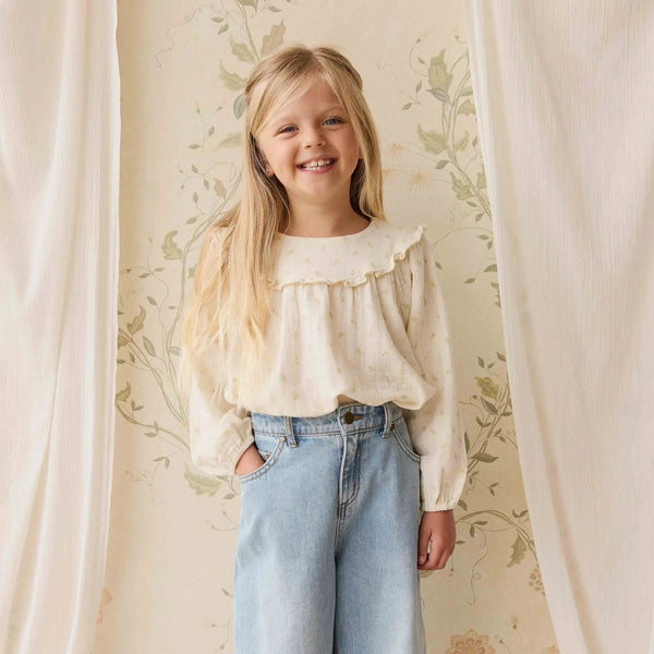 Organic Cotton Muslin Amira Blouse Vintage Ditsy