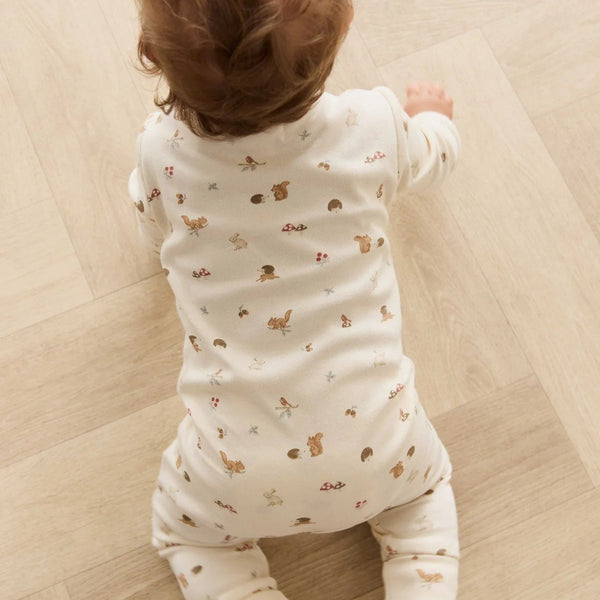 Organic Cotton Reese Zip Onepiece Forest Gathering