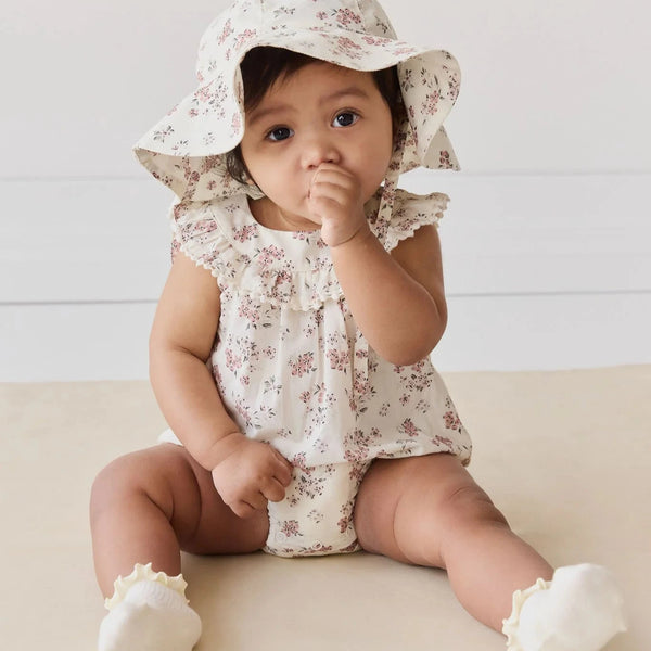 Organic Cotton Annabelle Romper Selena Blush