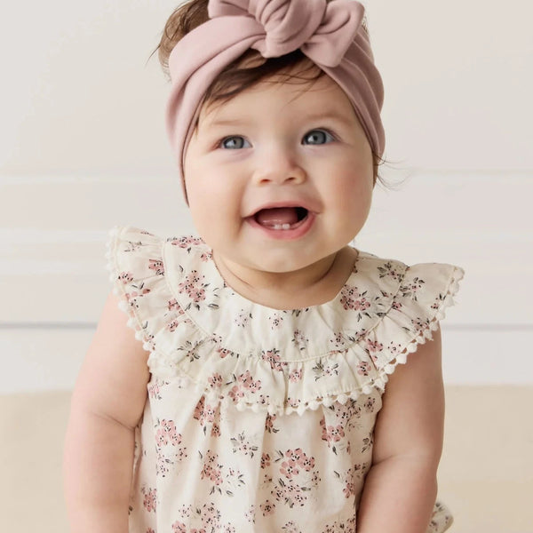 Organic Cotton Annabelle Romper Selena Blush