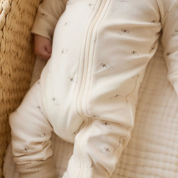 Organic Cotton Reese Zip Onepiece Bumblebees